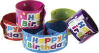 Image for Teacher Created Resources Happy Birthday Slap Bracelets, Balloon Print, Pack of 10 from School Specialty