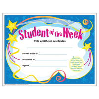 'Student of the week' award poster.