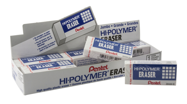 Pentel Triple Blister Card with 3 Hi-Polymer Erasers Small 