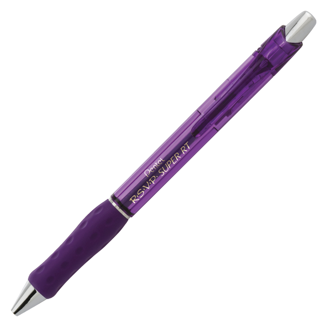 Pentel R.S.V.P. Ballpoint Pens - Fine Point - Violet - 12 pack