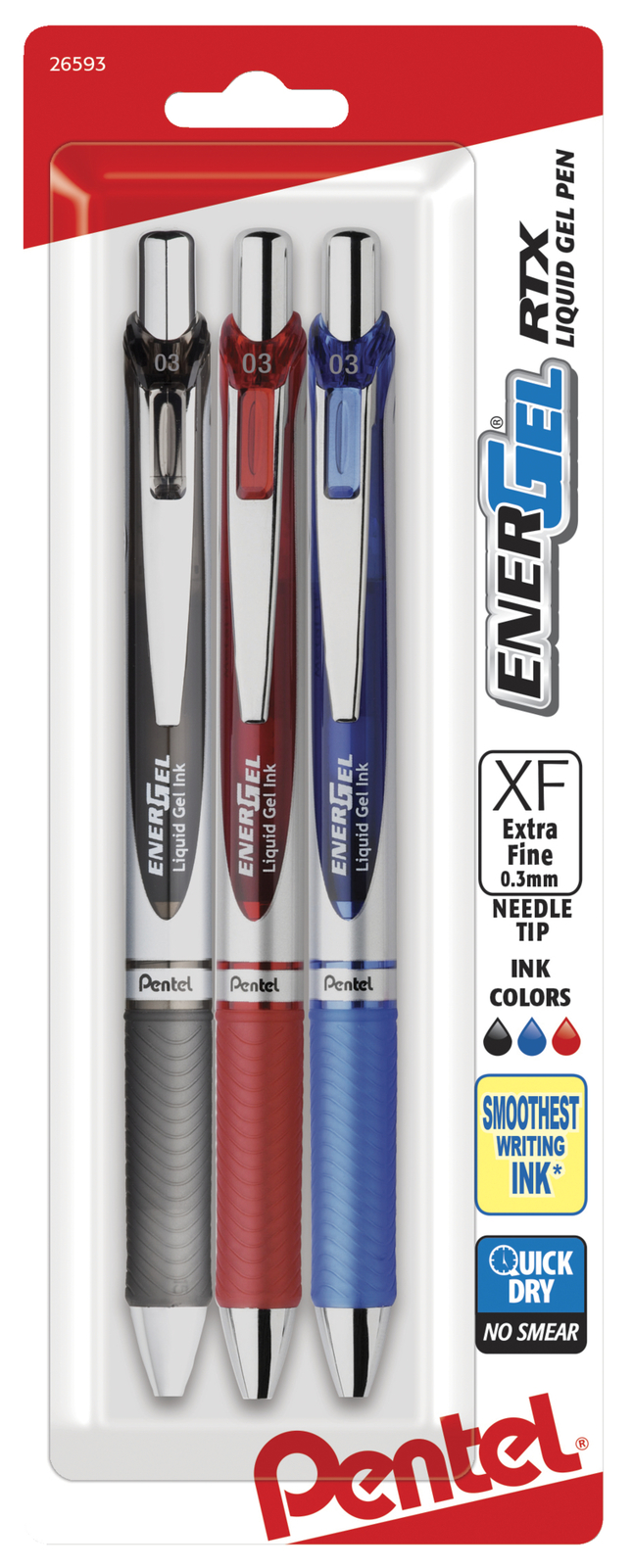 6 Pentel EnerGel RTX USA American Flag Gel Ink Pen Medium Point Black Ink 