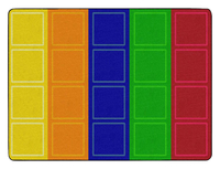 Image for Childcraft Rainbow Squares Carpet, 6 x 9 Feet, Rectangle, Primary from School Specialty