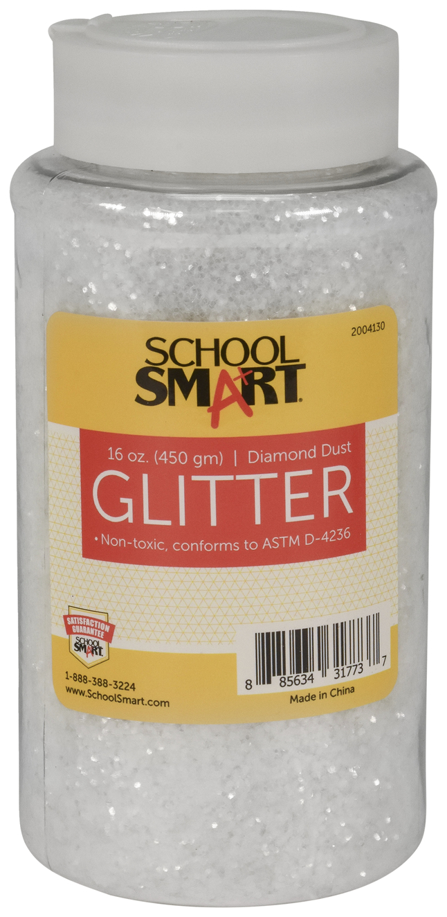 School Smart Craft Glitter 1 Pound Jar Diamond