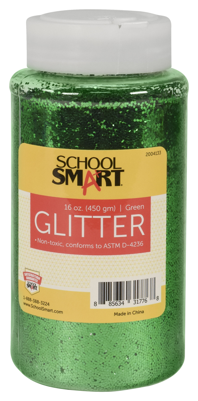 School Smart Craft Glitter 1 Pound Jar Green