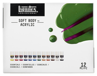 Liquitex Soft Body Acrylic Essential Colors Paint Set, 0.74 Ounce Bottles, Set of 12 Item Number 2004369