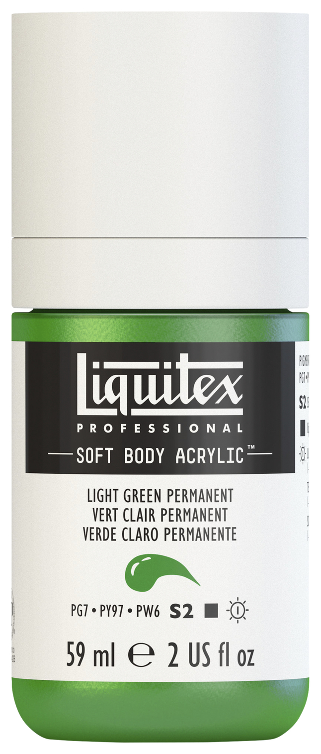 Liquitex Soft Body Acrylic Paint, 2 Ounces, Light Green Permanent