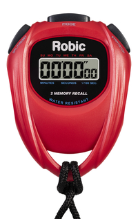 Robic SC-429 Water Resistant All Purpose Stopwatch, Red, Item Number 2004925