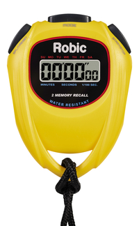 Robic SC-429 Water Resistant All Purpose Stopwatch, Yellow, Item Number 2004926