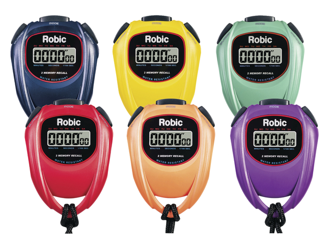 Robic SC-429 Water Resistant All Purpose Stopwatch, Set of 6, Item Number 2004927