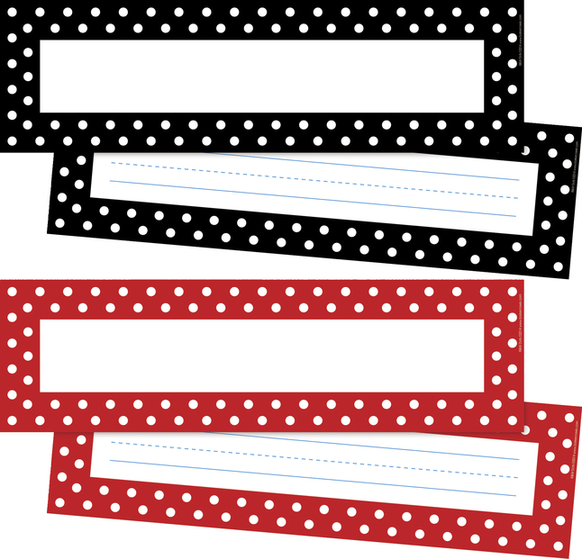 Barker Creek Dots Jumbo Name Plate Set 2 Designs 12 X 3 1 2 Inches 72 Pieces