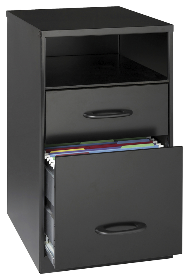 Lorell Soho 18 Open Shelf 2 Drawer File Cabinet File Organizer 2 Drawer 14 1 4 X 18 X 24 1 2 Inches Black