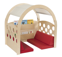 Childcraft Reading Nook, Tan/Red Canopy with Red Cushions, 49-1/2 x 37 x 50 Inches, Item Number 2006075