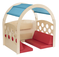 Childcraft Reading Nook, Green/Blue Canopy with Red Cushions, 49-1/2 x 37 x 50 Inches, Item Number 2006490