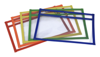 School Smart Reusable Dry Erase Pockets, 6 x 9 Inches, Assorted, Set of 10 Item Number 2007030