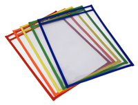 10 Pack NEW Reusable Dry Erase Pockets 10 x 13 Inches Assorted Color Oversized 