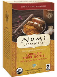 Numi Organic Tea, Three Roots Turmeric Tea, Box of 12, Item Number 2007207