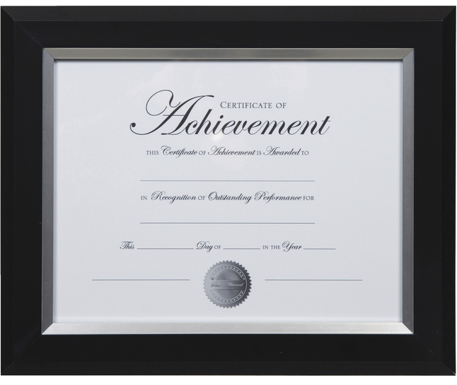 Dax Two Tone Document Frame 8 12 X 11 Inches Black With Silver