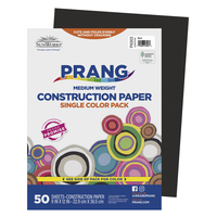 Prang Medium Weight Construction Paper, 9 x 12 Inches, Black, 50 Sheets Item Number 201183