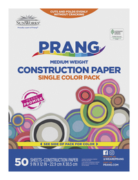 Prang Construction Paper, 9 x 12 Inches, Bright White, Pack of 50, Item Number 201190