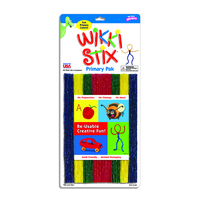 Wikki Stix Wax Set, 8 Inches, Assorted Primary Colors, Set of 48 Item Number 201236