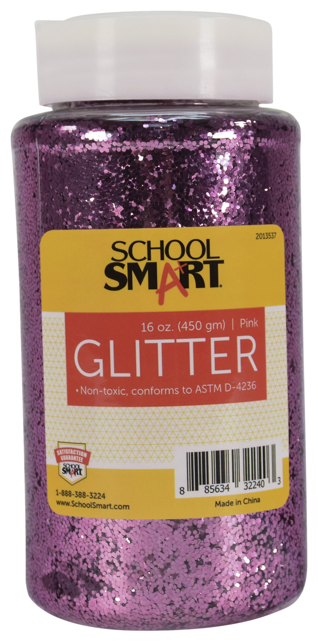 School Smart Craft Glitter 1 Pound Pink