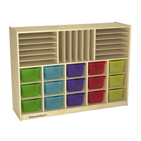 20 Cubby Mobile Tray Storage Cabinet, 4x5, Classroom Furniture