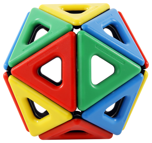 Magnetic Polydron Class Set, 2 Assorted Shapes and 4 Colors, 96 Pieces