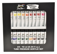 Sax True Flow Premium Acrylic, Assorted Colors, 0.34 Ounces, Set of 24 Item Number 2021163