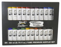 Sax True Flow Premium Acrylic, Assorted Colors, 0.75 Ounces, Set of 24 Item Number 2021164
