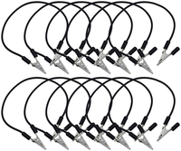 Eisco Labs Connecting Leads, Alligator Clip Ends, 12 Inches, Black, Pack of 12, Item Number 2023072