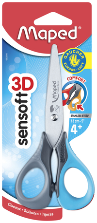 Maped 3D Sensoft Left Handed Scissors, 5 Inches, Blunt, Item Number 2023184