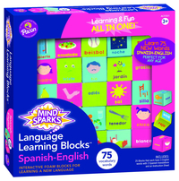 Mind Sparks Language Learning Blocks, Spanish Language, 1-1/2 Inches, Set of 25 Item Number 2023324