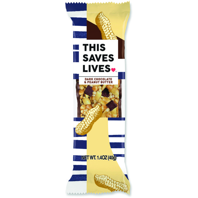 This Bar Saves Lives Dark Chocolate and Peanut Butter Bar, 1.4 Ounces, Pack of 12, Item Number 2023813