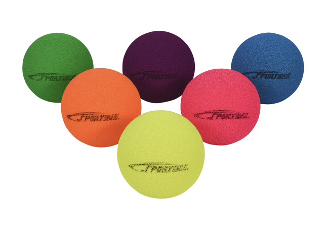 Sportime Fluorescent Foam Balls, Assorted Colors, 3-1/2 Inches, Set of 6, Item Number 2023945