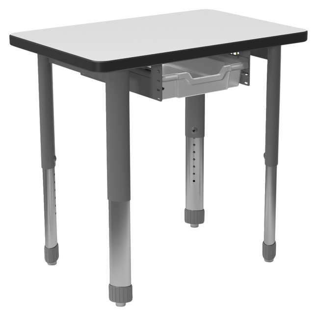 Classroom Select Concord Rectangle Desk with Geode Series Tote Rails, Markerboard Top, LockEdge, Item Number 5004830