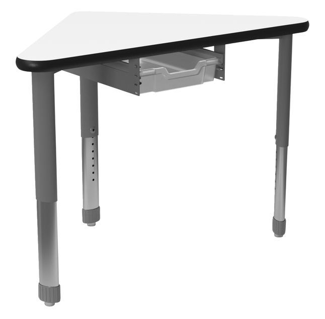 Classroom Select Concord Triangle Desk with Geode Series Tote Rails, Markerboard Top, LockEdge, Item Number 5004829
