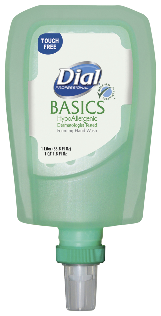 Dial FIT Foam Soap Refill, Basics , Green-Hypoallergenic, 33.8 Ounces, Carton of 3, Item Number 2024313
