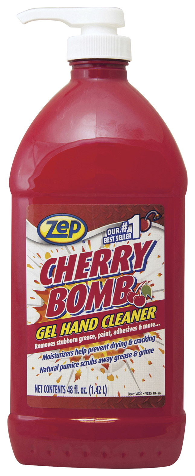 Zep Commercial Cherry Bomb Gel Hand Cleaner, 48 Fluid Ounces, Red, Item Number 2024384