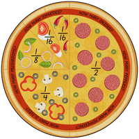 Childcraft ABC Furnishings Pizza Math Carpet, 5 Feet, Round, Item Number 2024812