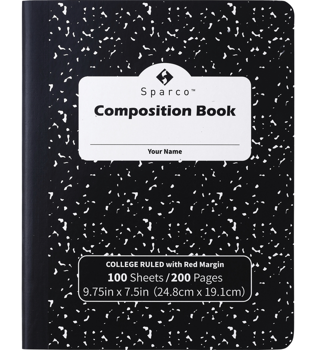 Sparco Ruled Composition Notebook, 100 Sheets, Pack of 12, Item Number 2025283