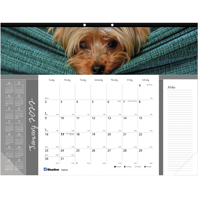 Rediform Furry Collection Dogs Desk Pad, 22 x 17 Inches, Assorted Color, Item Number 2025731