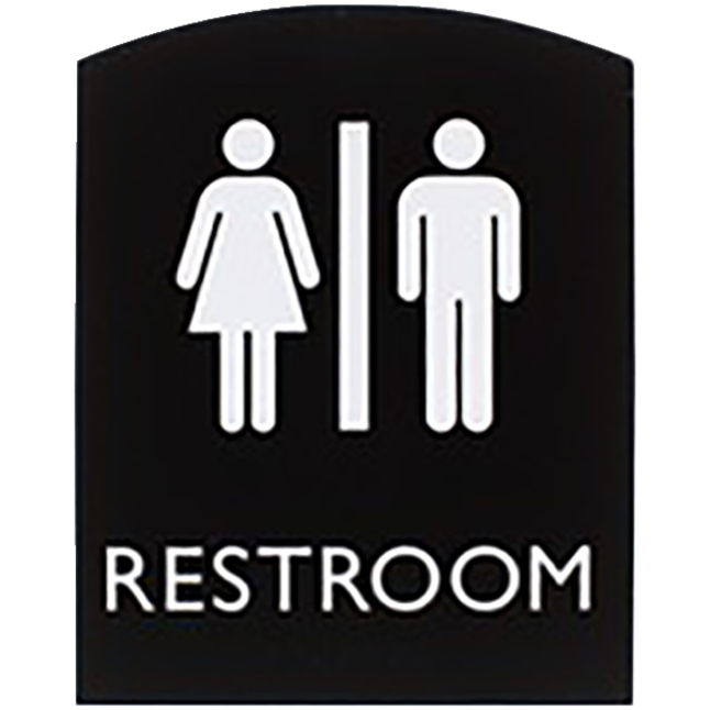 Lorell Unisex Restroom Sign, 8-1/2 x 7 Inches, Black, Item Number 2026034