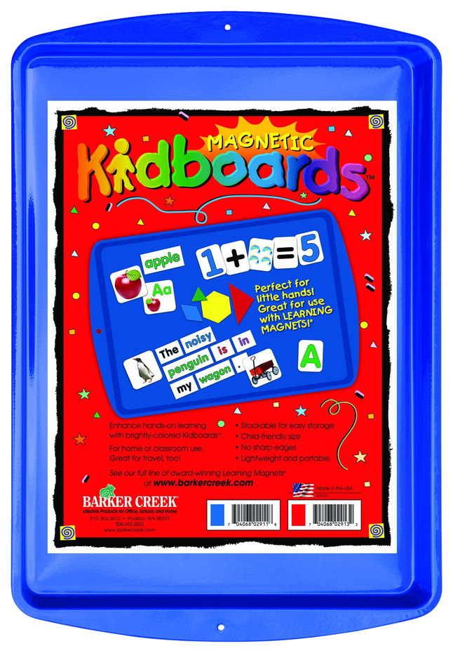 Barker Creek Learning Magnets Kidboard Blue, 9 x 13 Inches, Item Number 2026389