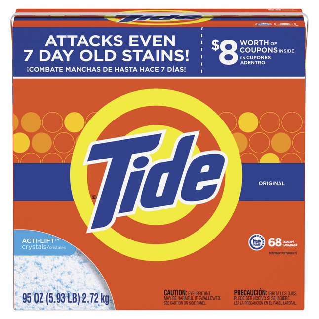 Tide Powder Laundry Detergent, 95 Ounces, Original Scent, Case of 3, Item Number 2027056