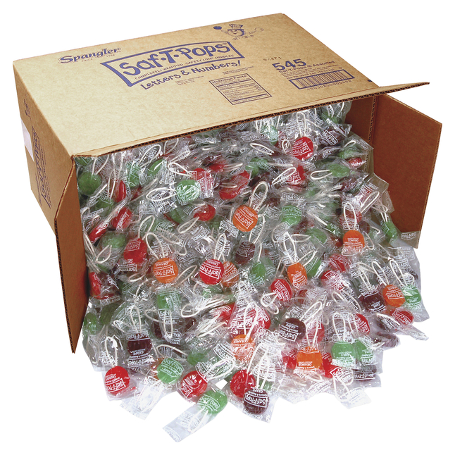 Saf-T-Pops Spangler Lollipop Candy, Assorted Flavors, Case of 1000, Item Number 2027387