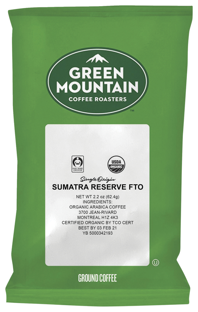 Green Mountain Coffee, Sumatra Reserve Fraction Packs, Deliciously Dark, Item Number 2027505