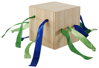 Abilitations Ribbon Pull Cube, Large, 4 x 4 x 4 Inches, Item Number 2027641