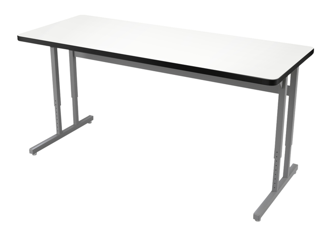 Classroom Select Advocate Pedestal Leg Two Student Desk, 72 x 24 Inch Markerboard Top with LockEdge, Item Number 5004843