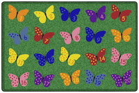 Image for Childcraft Counting Butterflies Carpet, 8 x 12 Feet, Rectangle from School Specialty