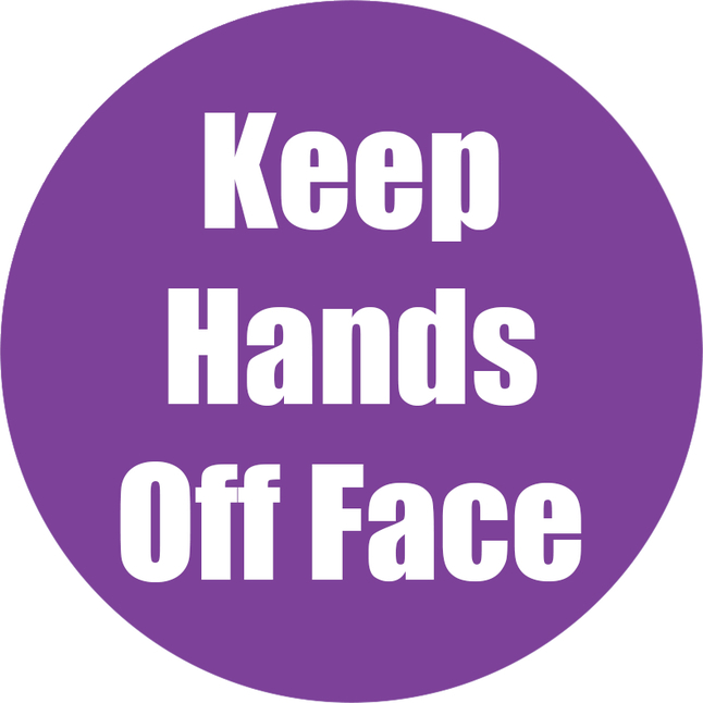 Healty Habits Floor Stickers, Keep Hands Off Face, Purple, Item Number 2039726